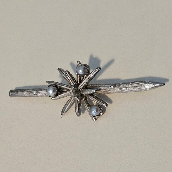 Vintage Kramer Atomic Silver Brooch Pin - Picture 7 of 7
